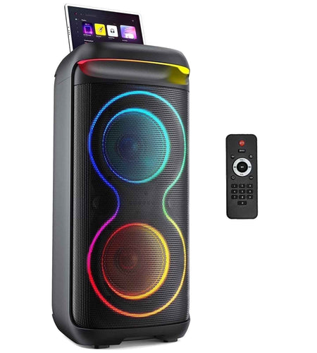 Large Party Speaker, Bluetooth Speaker with Dazzling Rgb Light, Two 6.5'' Subwoofer, T20