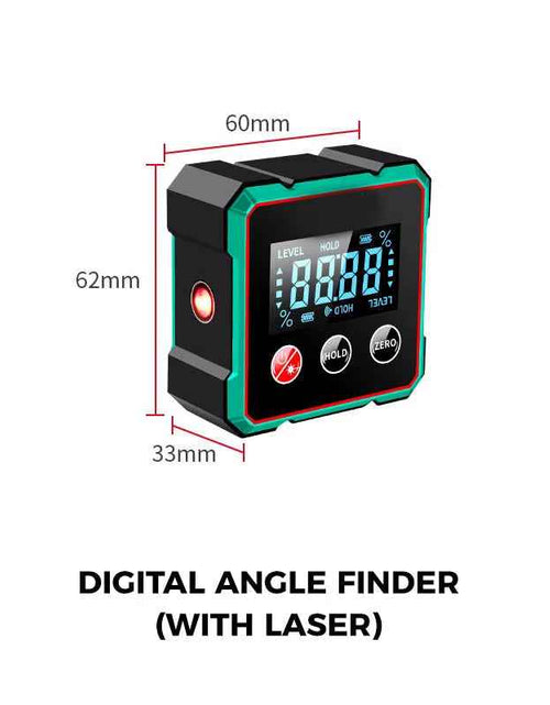 Load image into Gallery viewer, AngleMaster 360° Digital Protractor – Magnetic Laser Angle Finder with LCD Display &amp; Inclinometer
