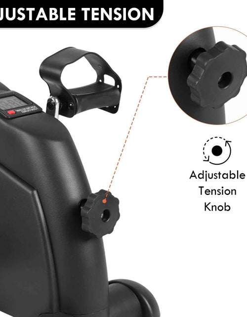 Load image into Gallery viewer, Mini Indoor Pedal Exerciser Cycle Bike Leg Arm Desk W/Lcd Display Fitness Portable Pedal Stationary Bike Home Exercise Black
