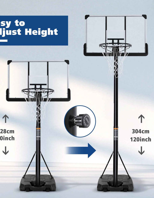 Load image into Gallery viewer, 44In Basketball Hoop Portable Basketball System with Adjustable Height with Big Backboard and Large Base for Youth Adults Family Indoor Outdoor
