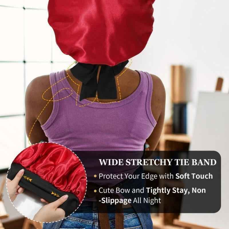 Silk-Like Satin Double-Layer Hair Cap