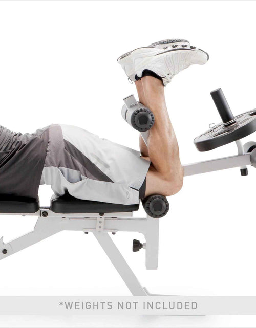 Load image into Gallery viewer, Foldable and Adjustable Weight Bench with Leg Extension, White/Black
