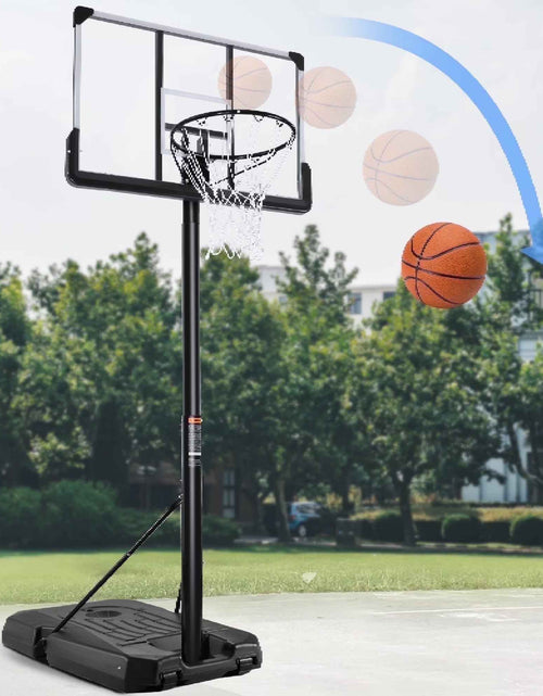 Load image into Gallery viewer, 44In Basketball Hoop Portable Basketball System with Adjustable Height with Big Backboard and Large Base for Youth Adults Family Indoor Outdoor

