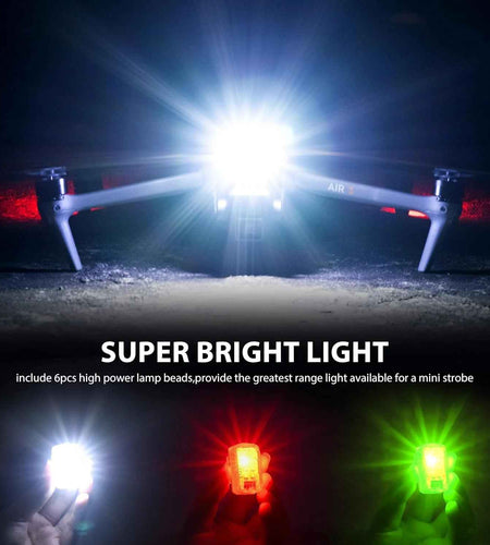 Drone Strobe Light, anti Collision Light, Rechargable Flash Led Lamp Light for FAA Drone Night Flying, Fits for DJI Mini 4 Pro, Avata 2,Mini 4K,Air 3, Mavic 3 and All RC Drones Accessory