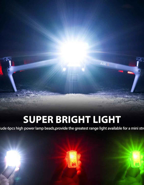 Load image into Gallery viewer, Drone Strobe Light, anti Collision Light, Rechargable Flash Led Lamp Light for FAA Drone Night Flying, Fits for DJI Mini 4 Pro, Avata 2,Mini 4K,Air 3, Mavic 3 and All RC Drones Accessory
