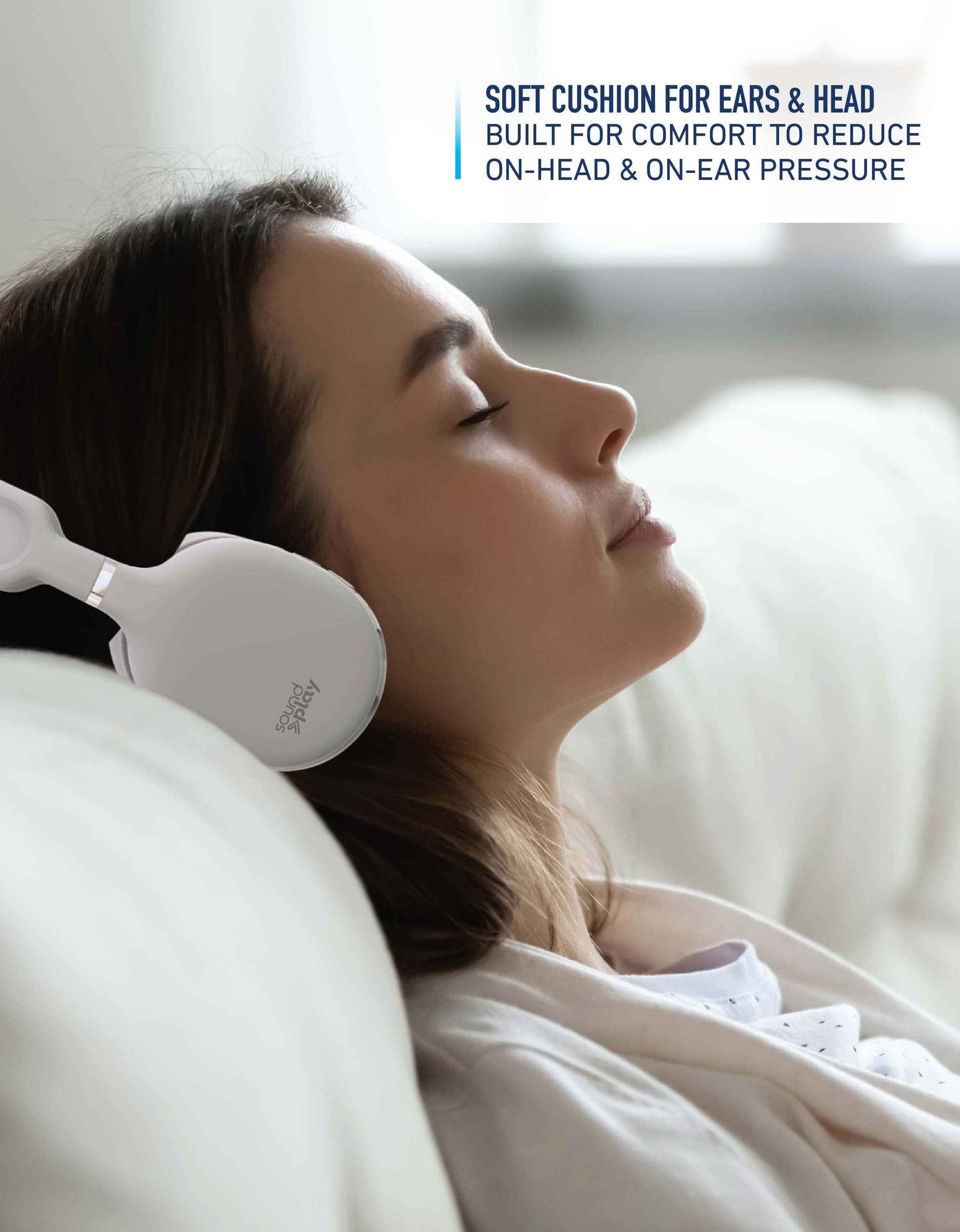 Foldable Wireless Headphones, Bluetooth Over-Ear Headset with Built-In Mic