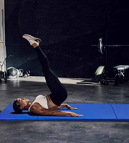 4'X8'X2" New Folding Panel Gymnastics Mat, Perfect for Indoor/Outdoor Exercise(Blue)