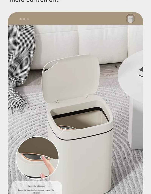 Load image into Gallery viewer, 16L Smart Bathroom Trash Can White Non-Contact Narrow Smart Sensor Trash Can Smart Home Automatic Bagging Electronic Trash Can
