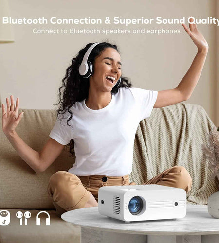 4K Projectors with Wifi and Bluetooth ,Native 1080P Projection,9000 Lumens,With Carry Bag