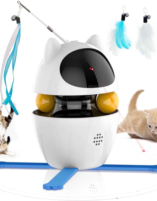 Load image into Gallery viewer, Automatic 3 in 1 Interactive Cat Toy with Laser and Feather for Indoor

