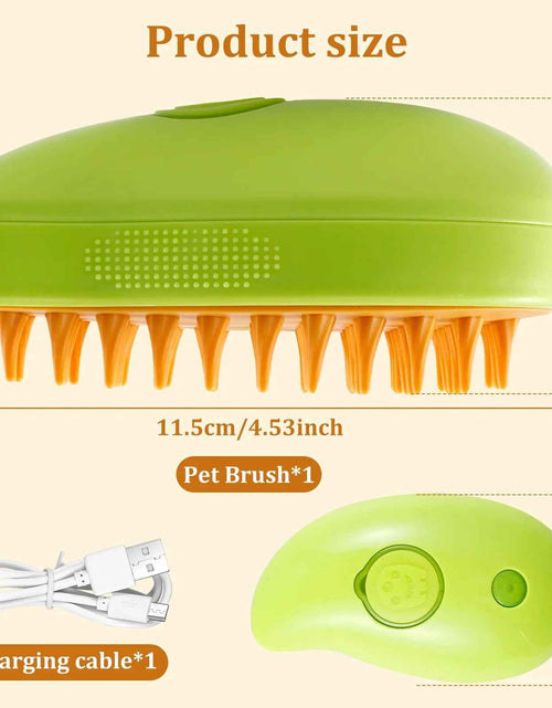 Load image into Gallery viewer, 3 in 1 Steamy Cat Brush,Cat Steam Brush for Massage Removing Tangled Loose Hair,Self Cleaning Steam Cat Grooming Brush,Misting Spray Cat Brush for Shedding with Water Tank,Green
