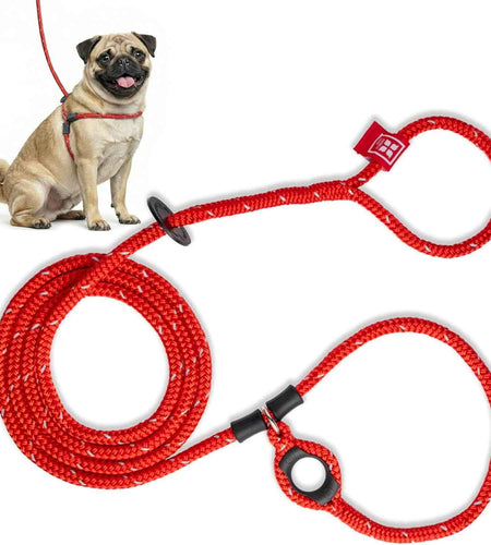 No Pull Dog Harness and Leash Set, anti Pull Dog Harness, One-Piece Cushioned Rope Safely Prevents Escaping and Pulling (Small/Medium, Red/Reflective)