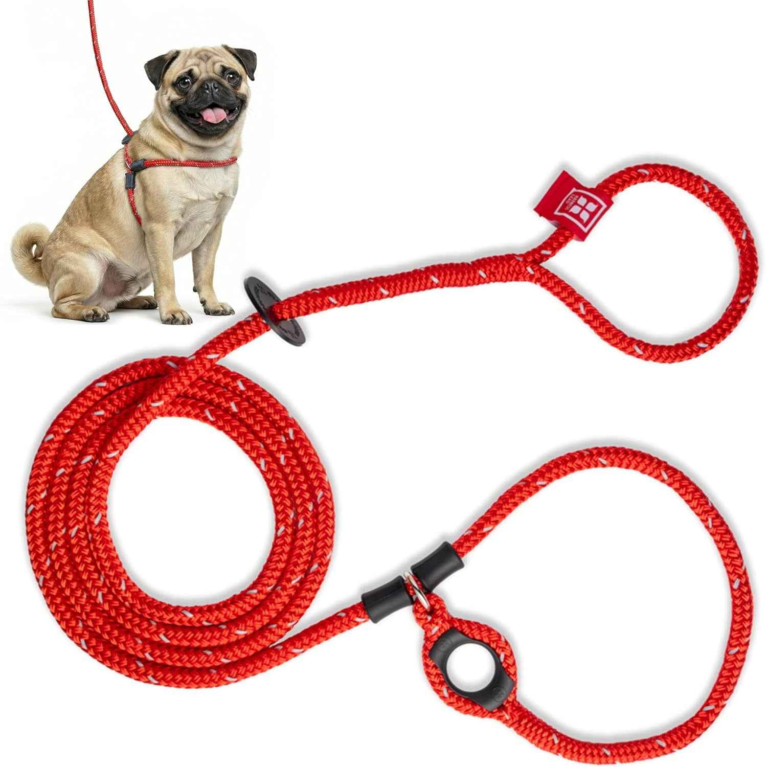 No Pull Dog Harness and Leash Set, anti Pull Dog Harness, One-Piece Cushioned Rope Safely Prevents Escaping and Pulling (Small/Medium, Red/Reflective)