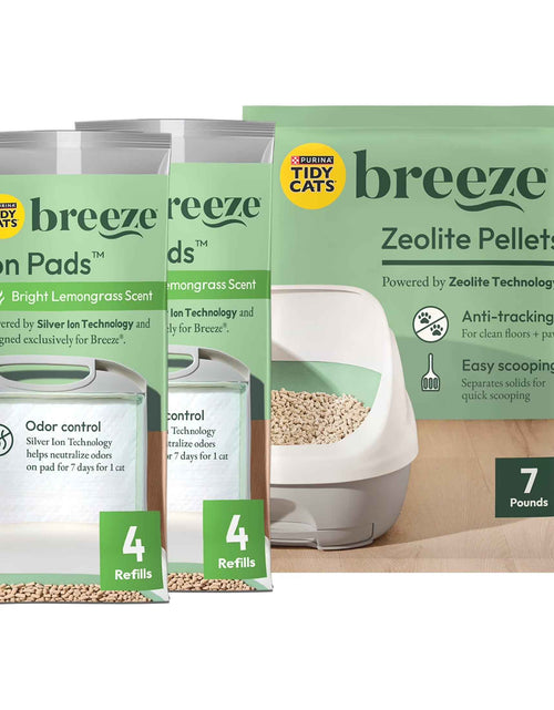 Load image into Gallery viewer, Purina  Breeze Cat Litter System Refill Pack with Ion Cat Litter Pads and Zeolite Pellet Cat Litter
