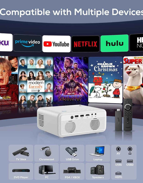 Load image into Gallery viewer, 4K Projectors with Wifi and Bluetooth ,Native 1080P Projection,9000 Lumens,With Carry Bag
