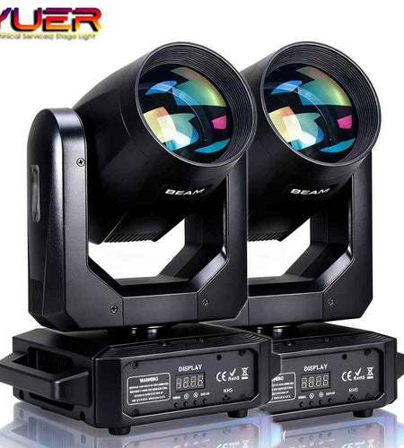 2Pcs Stage Light Moving Head Light 200W 12 Gobos 8 Colors Spotlight DMX 512 with Sound Activated for Wedding DJ Party Lighting