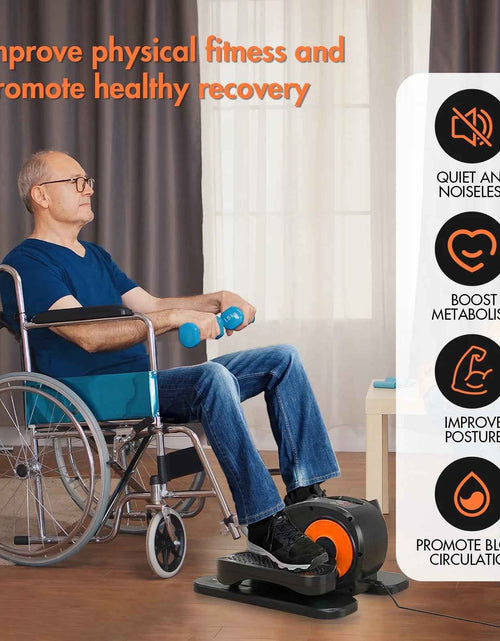 Load image into Gallery viewer, under Desk Elliptical, Electric Ellipse Leg Exerciser While Sitting for Seniors Adults, Auto/Manual Dual Mode Motorized Foot Pedal Exerciser with Remote Control for Home Office Use
