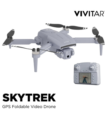 Skytrek GPS Foldable Video Drone with 1080P HD Camera, 2.8” Live Video Controller, Brushless Motors, Auto Return, and Travel Carry Case, Drone for Beginners, Aerial Photography, and Outdoor