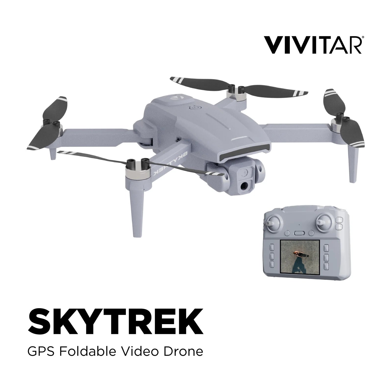 Skytrek GPS Foldable Video Drone with 1080P HD Camera, 2.8” Live Video Controller, Brushless Motors, Auto Return, and Travel Carry Case, Drone for Beginners, Aerial Photography, and Outdoor