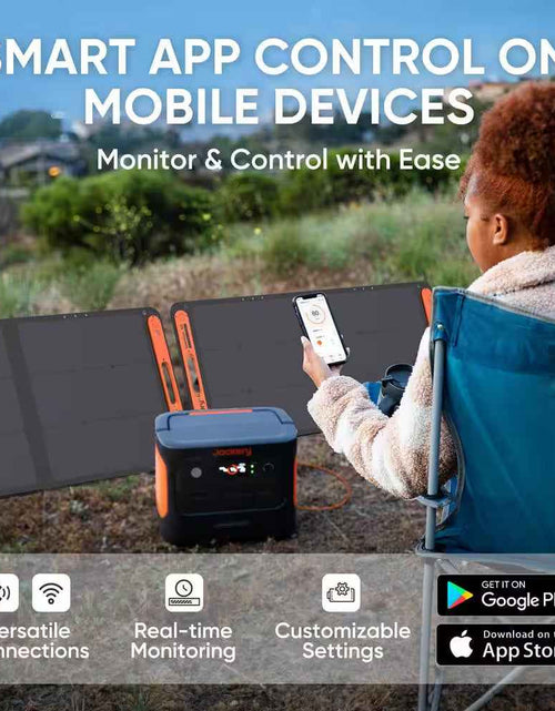 Load image into Gallery viewer, 2000W Output/4000W Peak Solar Generator 1000 plus Expandable Push Button Start Battery Lifepo4 W/Two 100W Solar Panels
