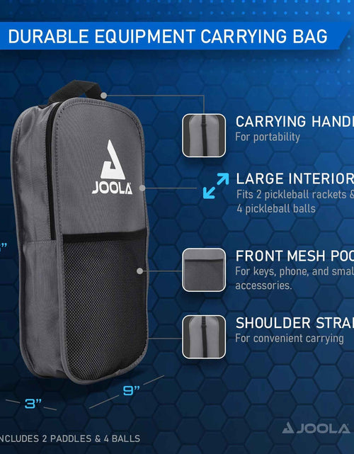 Load image into Gallery viewer, Ben Johns Blue Lightning Pickleball Set, 2 Fiberglass Paddles with Honeycomb Core, Paddle Bag, 4 Balls
