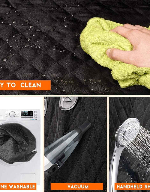 Load image into Gallery viewer, Dog Car Seat Cover, Back Seat Cover for Dogs Pet Car Seat Protector Waterproof Bench Car Seat Cover, Non-Slip Reat Seat Cover Fits Middle Armrest for Most Cars Trucks Suvs - Black
