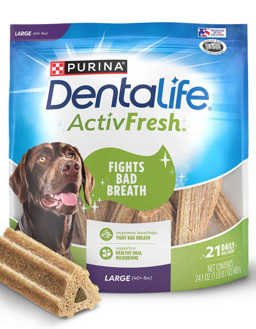 Load image into Gallery viewer, Purina  Activfresh Chicken Flavor Large Breed Adult Dog Dental Chews – 24.1 Oz Pouch (21 Ct)

