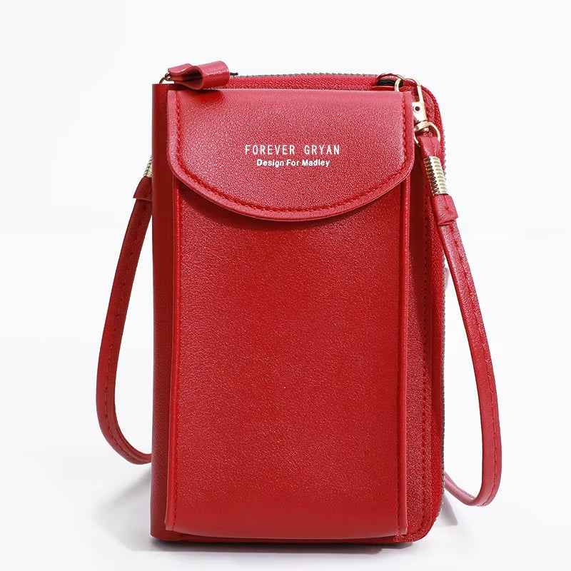 Elegance On-the-Go – Luxe PU Leather Crossbody Shoulder Bag with Phone & Card Organizer