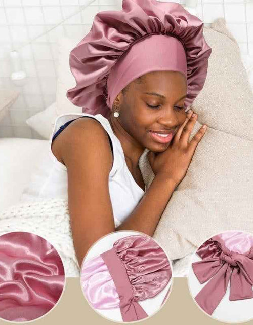 Load image into Gallery viewer, Silk-Like Satin Double-Layer Hair Cap
