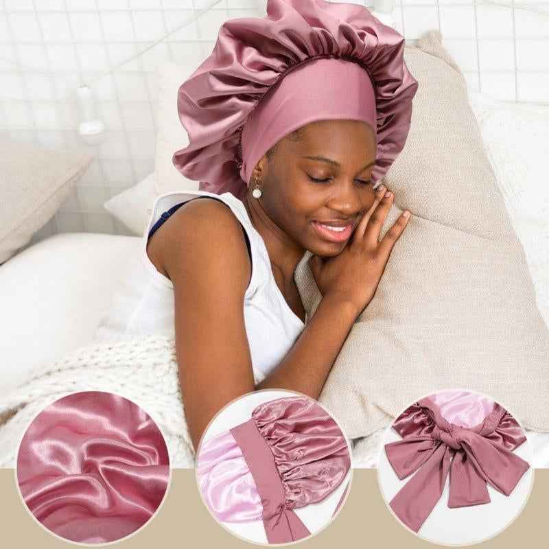 Silk-Like Satin Double-Layer Hair Cap
