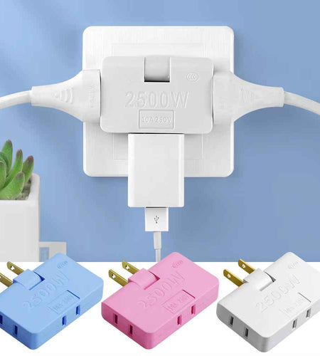 3-Port Rotatable US Plug Adapter – Compact Power, Anywhere You Go