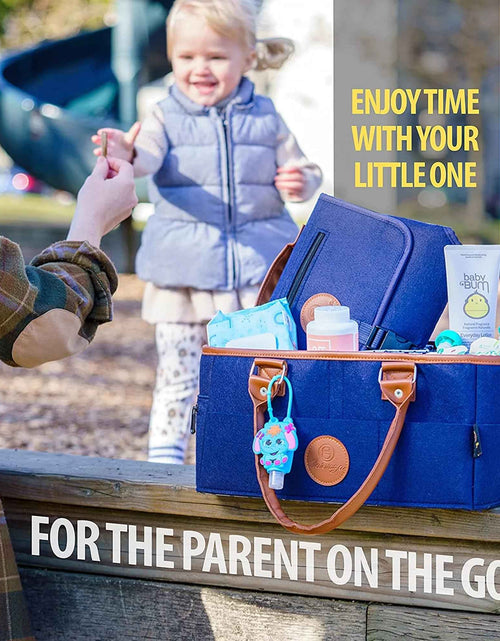 Load image into Gallery viewer, Diaper Caddy Organizer Bag Storage Tote for Baby Stuff Gifts for Moms Navy Blue
