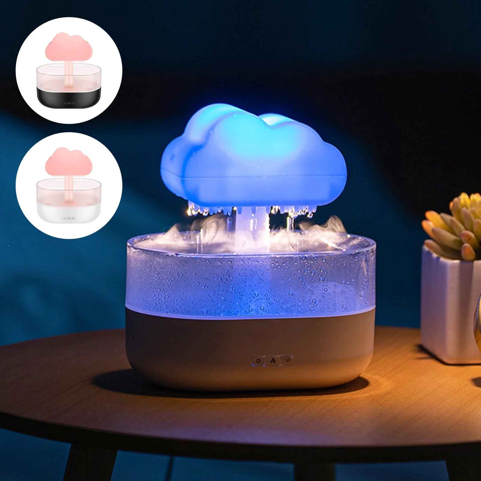 7 Color Lights Rain Cloud Humidifier, Timing Water Drip Aroma Diffuser, Mushroom Waterfall Lamp for Home Office Bedroom