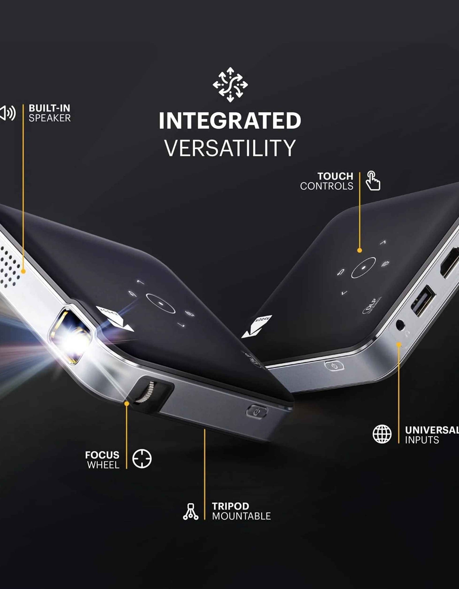 Luma 150 Pico Projector with Built-In Speaker, Black