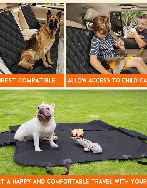 Load image into Gallery viewer, Dog Car Seat Cover, Back Seat Cover for Dogs Pet Car Seat Protector Waterproof Bench Car Seat Cover, Non-Slip Reat Seat Cover Fits Middle Armrest for Most Cars Trucks Suvs - Black
