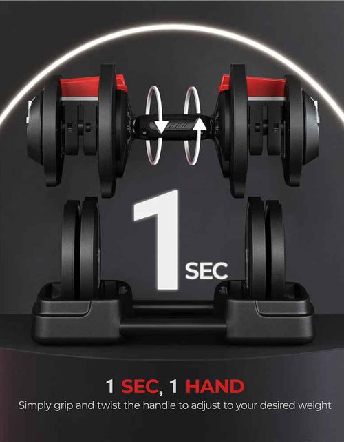 Load image into Gallery viewer, 3-In-1 Quick-Adjustable Dumbbell Weight Set, Black, 46.41 Lb
