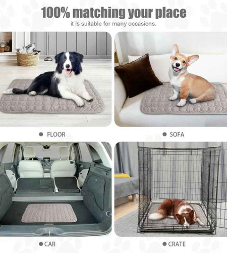 Large Dog Crate Bed Dog Crate Pad Washable Dog Bed Mat for Crate Mats for Dog Cage Mat Dog Kennel Pad Dog Kennel Mat Dog Crate Liner Dog Beds for Large Dog,48" X 36"