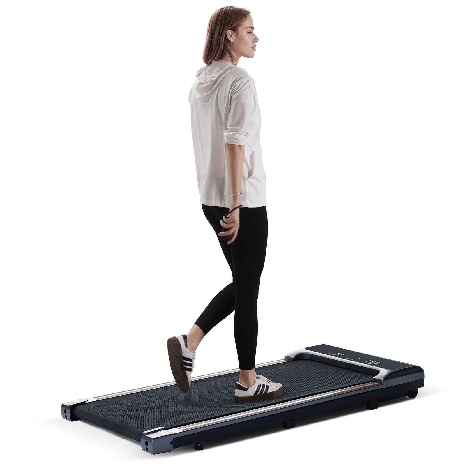 Walking Pad under Desk Treadmill with Remote Control Lightweight 2 in 1 Exercise Treadmill 0.6 to 3.8 Speed Range for Home Office Workout