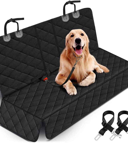 Dog Car Seat Cover, Back Seat Cover for Dogs Pet Car Seat Protector Waterproof Bench Car Seat Cover, Non-Slip Reat Seat Cover Fits Middle Armrest for Most Cars Trucks Suvs - Black