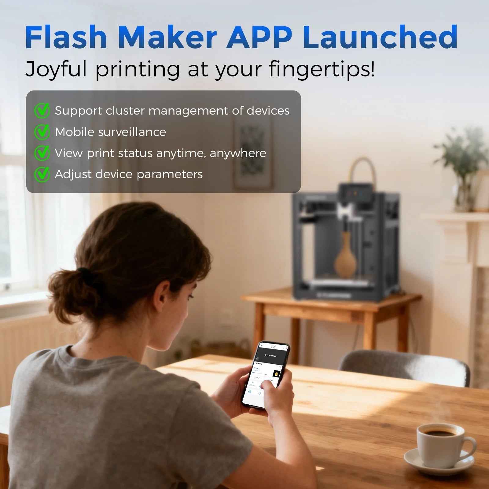 Adventurer 5M 3D Printer, Fully Auto Leveling & 600Mm/S High Speed Printing, Black