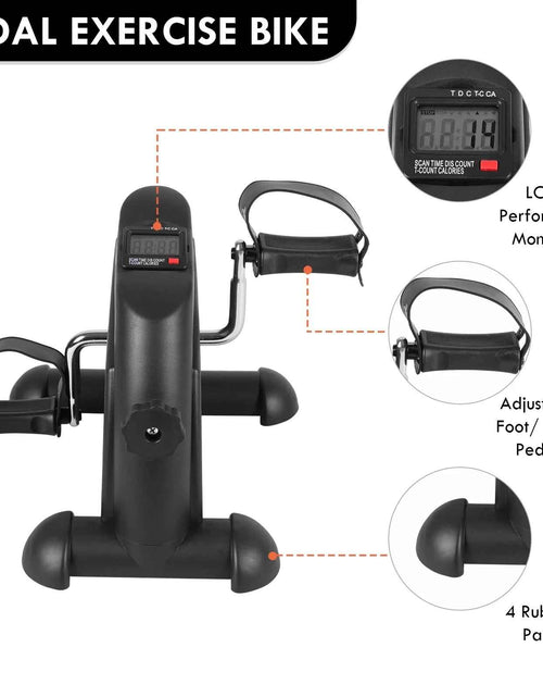 Load image into Gallery viewer, Mini Indoor Pedal Exerciser Cycle Bike Leg Arm Desk W/Lcd Display Fitness Portable Pedal Stationary Bike Home Exercise Black
