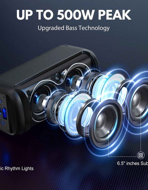 Load image into Gallery viewer, Large Party Speaker, Bluetooth Speaker with Dazzling Rgb Light, Two 6.5'' Subwoofer, T20
