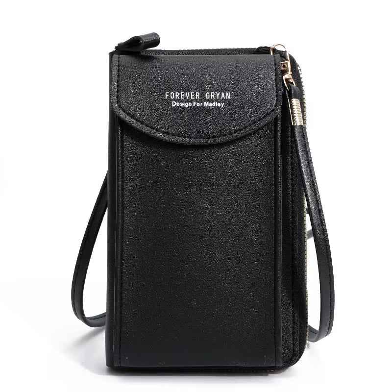 Elegance On-the-Go – Luxe PU Leather Crossbody Shoulder Bag with Phone & Card Organizer