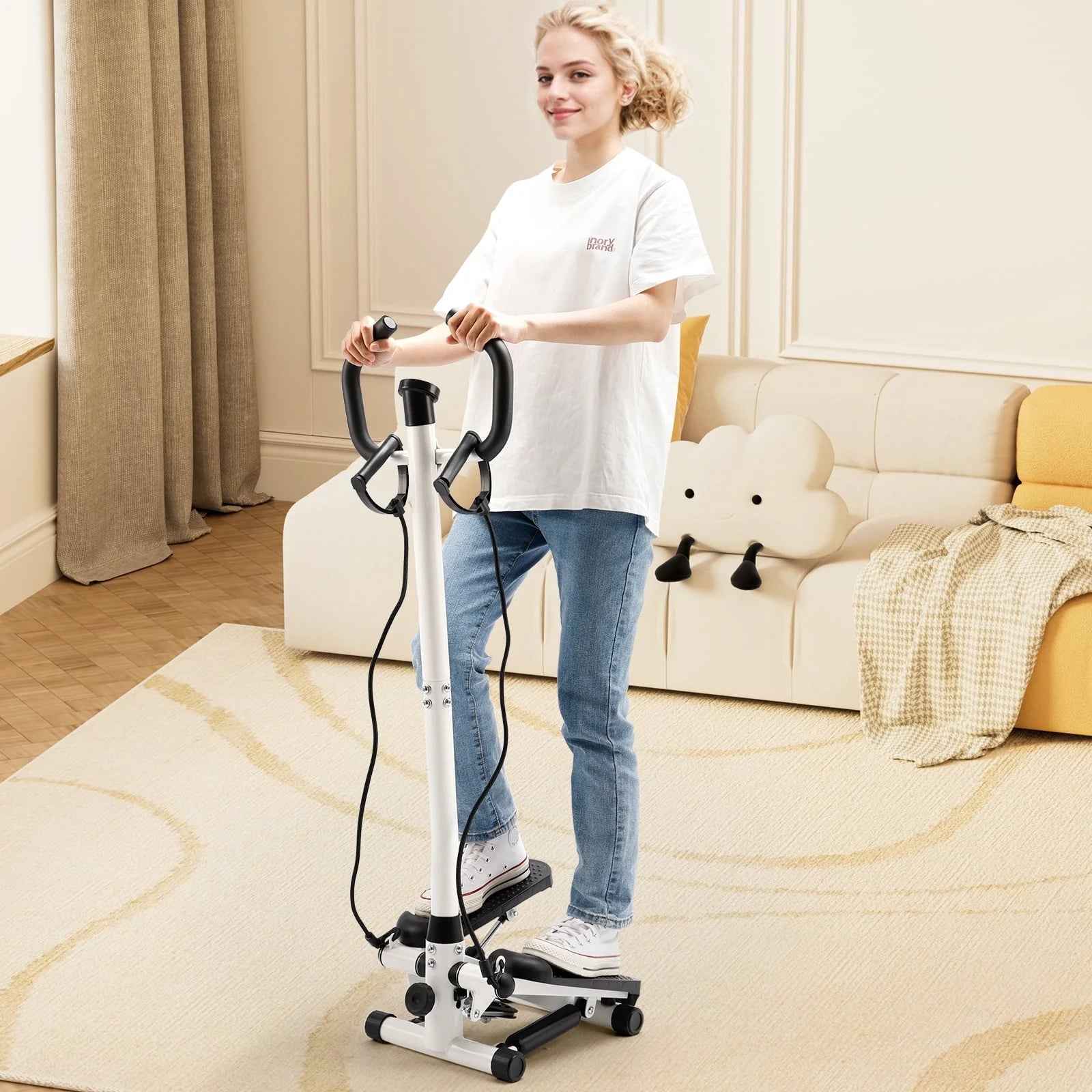 Health & Fitness Steppers for Exercise,Vertical Climber Stair Stepper Exercise Home Workout Equipment with Resistance Bands for Full Body Workout,330Lbs Loading Capacity