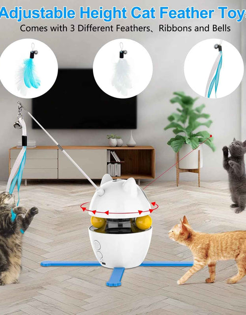 Load image into Gallery viewer, Automatic 3 in 1 Interactive Cat Toy with Laser and Feather for Indoor
