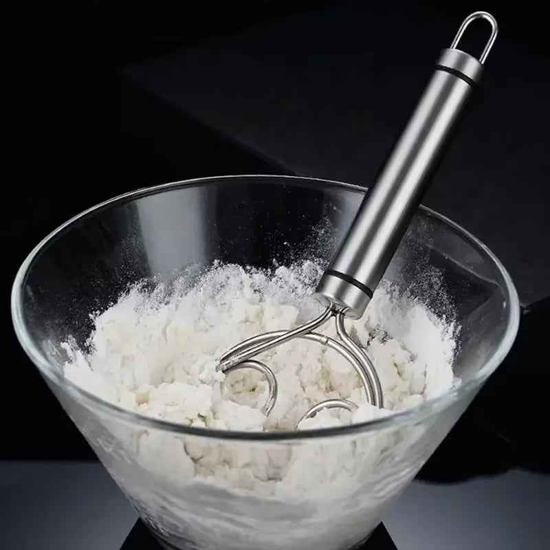 Baker’s Best Danish Dough Whisk – Dutch-Style Stainless Steel Hand Mixer for Effortless Bread, Biscuits & Cakes