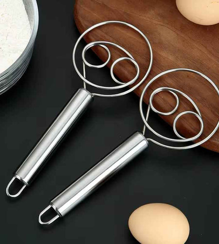 Baker’s Best Danish Dough Whisk – Dutch-Style Stainless Steel Hand Mixer for Effortless Bread, Biscuits & Cakes