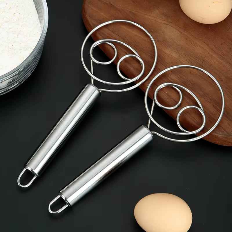 Baker’s Best Danish Dough Whisk – Dutch-Style Stainless Steel Hand Mixer for Effortless Bread, Biscuits & Cakes