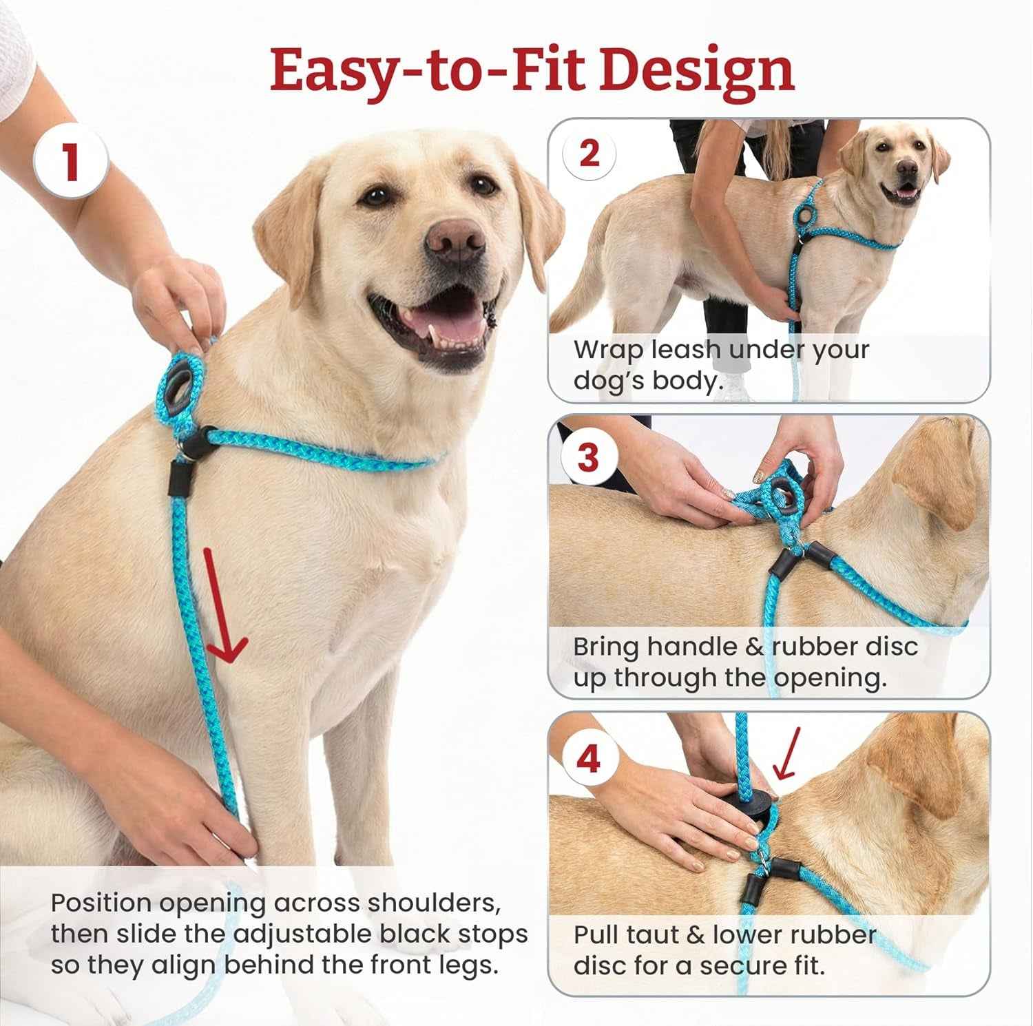 No Pull Dog Harness and Leash Set, anti Pull Dog Harness, One-Piece Cushioned Rope Safely Prevents Escaping and Pulling (Small/Medium, Red/Reflective)