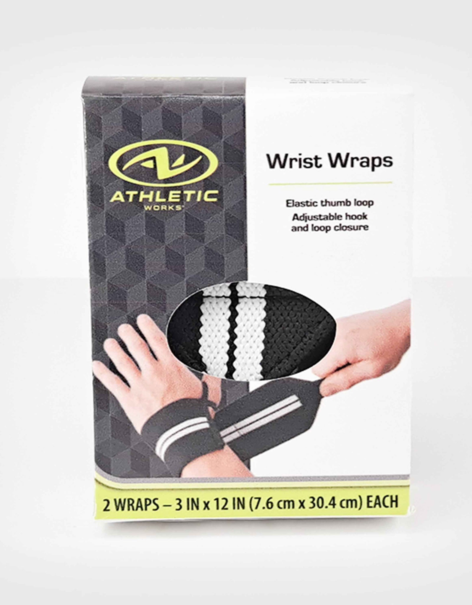 Fitness Weight Lifting Wrist Wraps with Thumb Loops, Pair